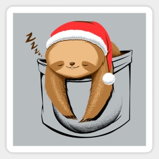 Sloth in a Pocket Xmas Ugly Sweater by Tobe Fonseca Magnet
